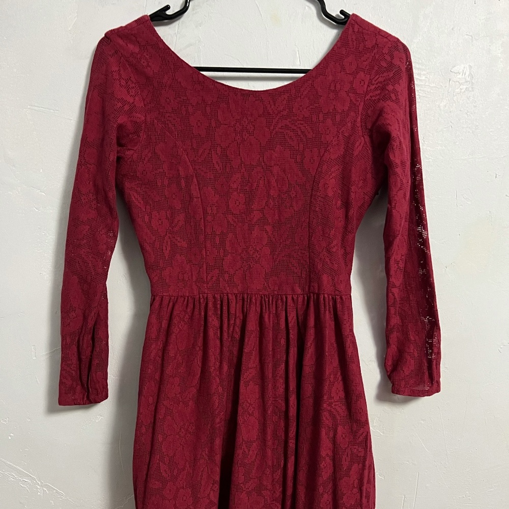 Mata Traders red lace dress